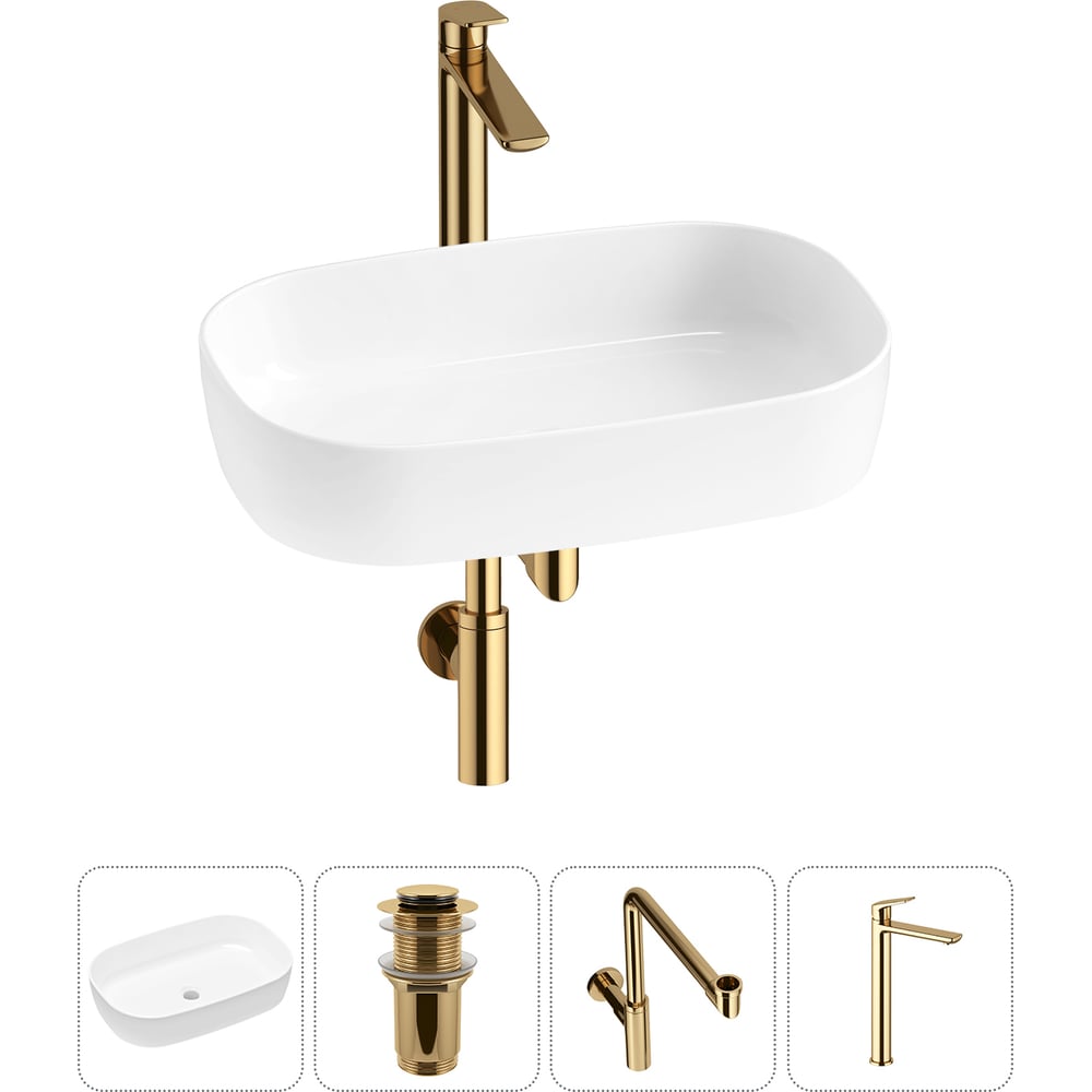 Изображение товара Накладная раковина для ванной Lavinia Boho Bathroom Sink Slim овальная белая