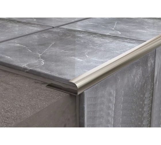 Изображение товара Профиль для плитки ЛУКА из нержавеющей стали 10 мм, 2.7 м, полированный УТ000042896