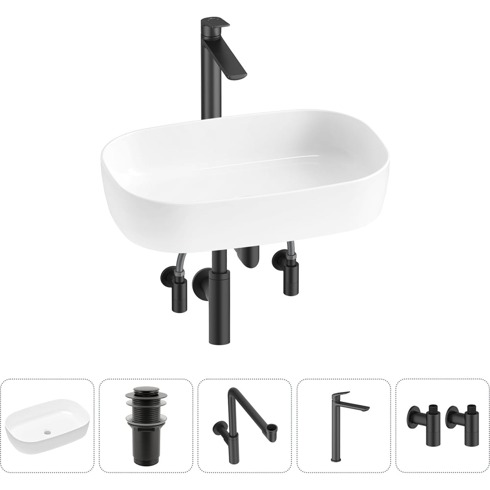 Изображение товара Накладная раковина для ванной Lavinia Boho серия Bathroom Sink Slim белая