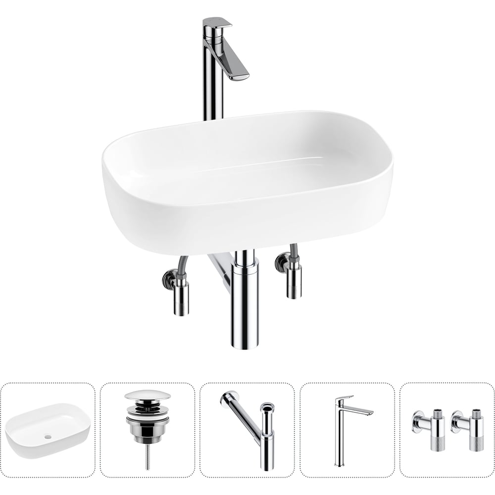 Изображение товара Накладная раковина для ванной Lavinia Boho 20217547R с комплектом 5 в 1