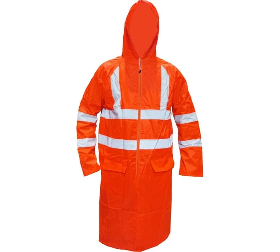 Изображение товара Плащ-дождевик SAMGRUPP сигнальный 2-СОП, ПВХ, оранжевый XXL (упаковка 10 шт) SAMC-056500001-10