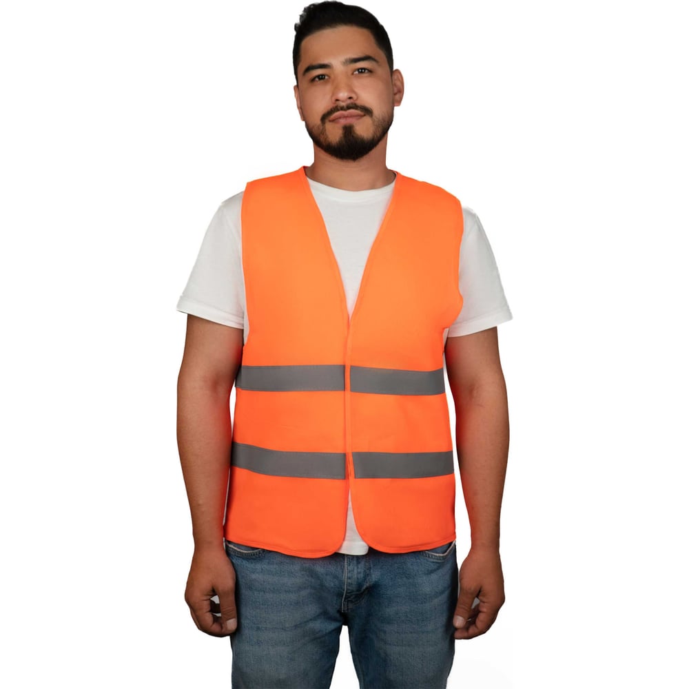 Изображение товара Жилет сигнальный оранжевый SAMGRUPP 56-58 (3XL) для безопасности, 50 шт