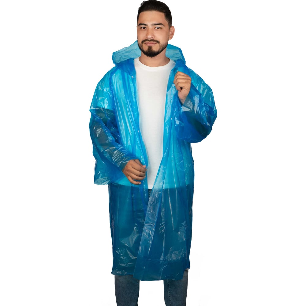 Изображение товара Плащ-дождевик SAMGRUPP полиэтиленовый на кнопках 2XL голубой