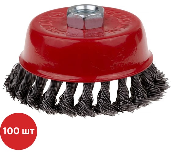 Изображение товара Щетка-чашка по металлу для УШМ SAMGRUPP 65 мм, М14, крученая, чашка, 100 шт SAMC-030100065-100