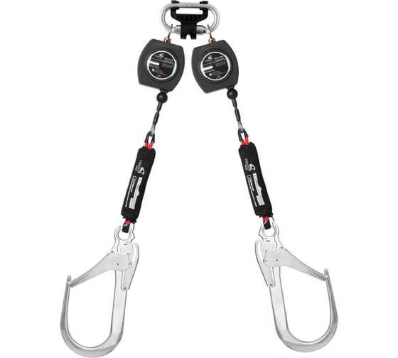 Изображение товара Средство защиты втягивающего типа VENTO двухплечевое НВ-02 трос с карабинами Монтажный 110 vnt HB02C duo 0258