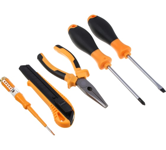 Изображение товара Набор 5 предметов РОКОТ PH5,5х95мм+SL5,5х95мм, нож 18мм,тестер напряжения, тонкогубцы 736-261