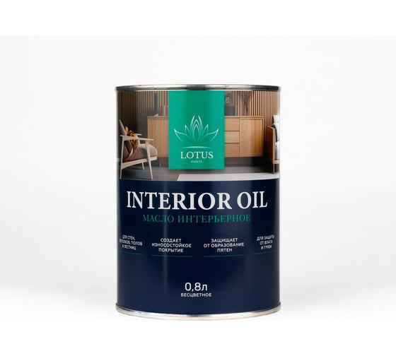 Изображение товара Интерьерное масло LotusArt бесцветное Lotus Select Interior Oil 0,8 л LSICl140008