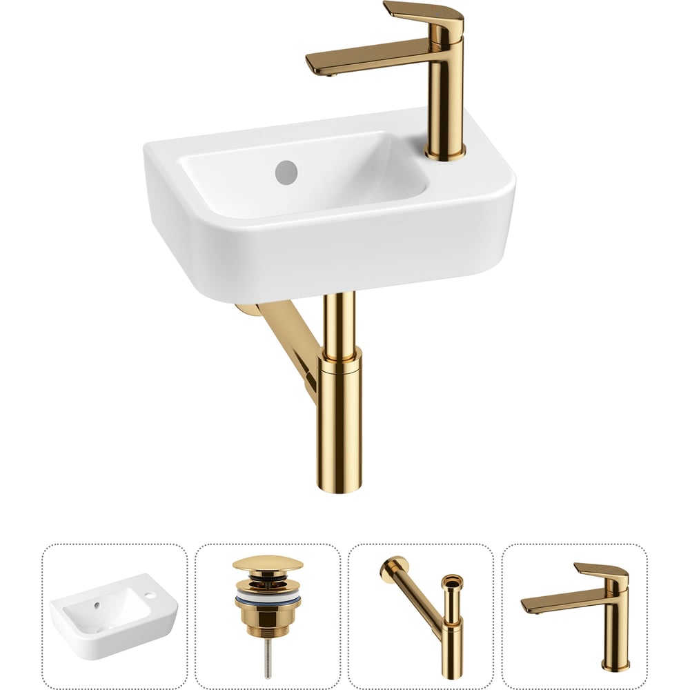 Изображение товара Мини-раковина Lavinia Boho One 20217385R белая из санфарфора комплект