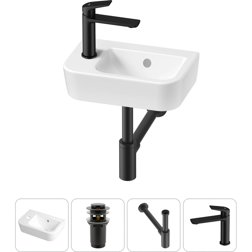 Изображение товара Мини-раковина Lavinia Boho One в наборе 4 в 1 для ванной и туалета белая