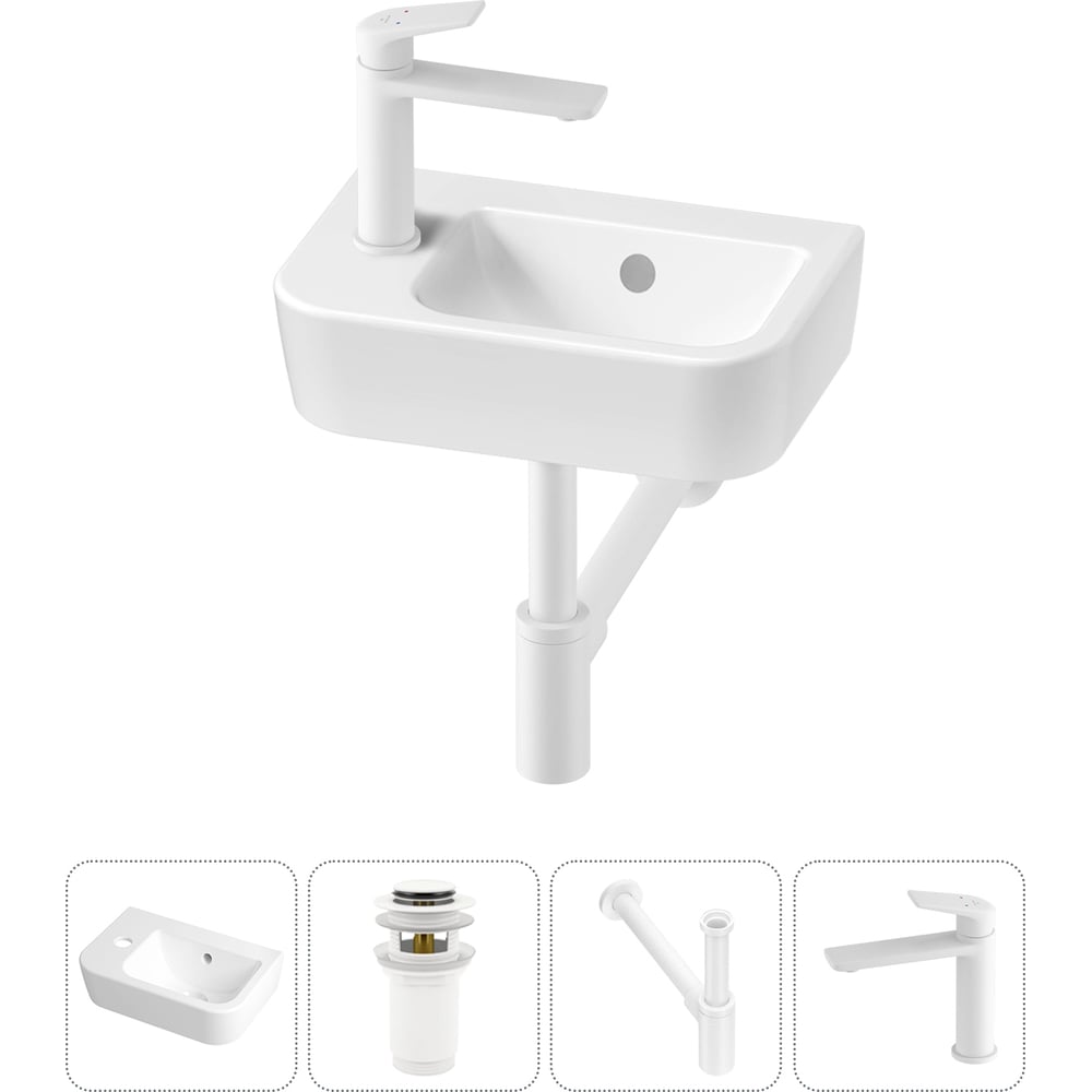 Изображение товара Мини-раковина для ванной комнаты Lavinia Boho One 4 в 1 белая комплект