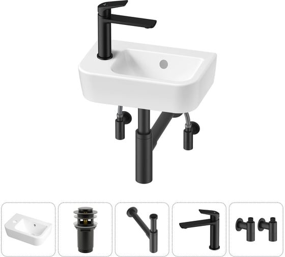 Изображение товара Мини-раковина для ванной комнаты или туалета Lavinia Boho One в наборе 5 в 1 20217322R