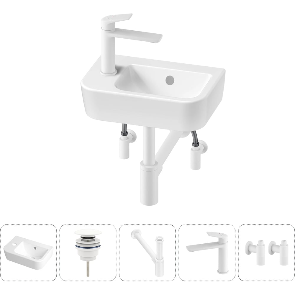 Изображение товара Мини-раковина для ванной комнаты Lavinia Boho One 5 в 1 белая керамическая