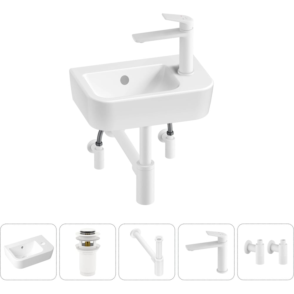 Изображение товара Мини-раковина Lavinia Boho One 5 в 1 санфарфор современная подвесная белая