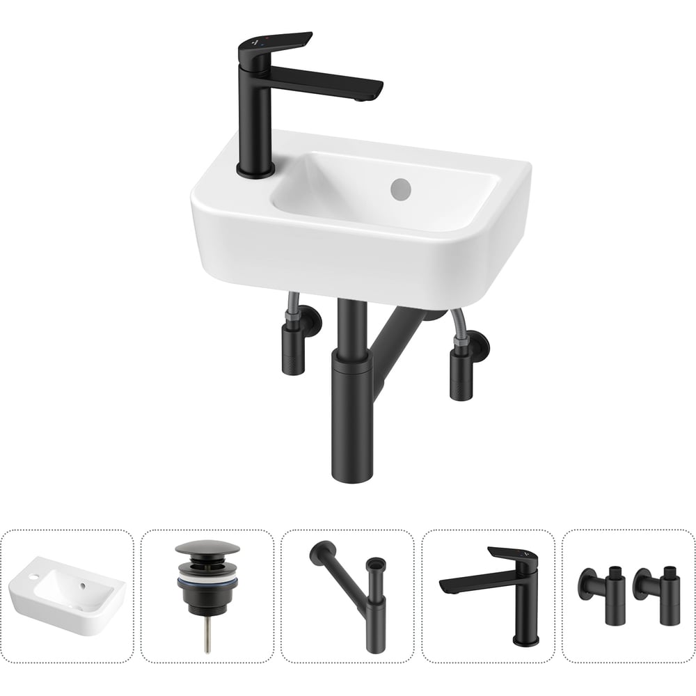 Изображение товара Мини-раковина Lavinia Boho One 20217334R комплект 5 в 1 белая