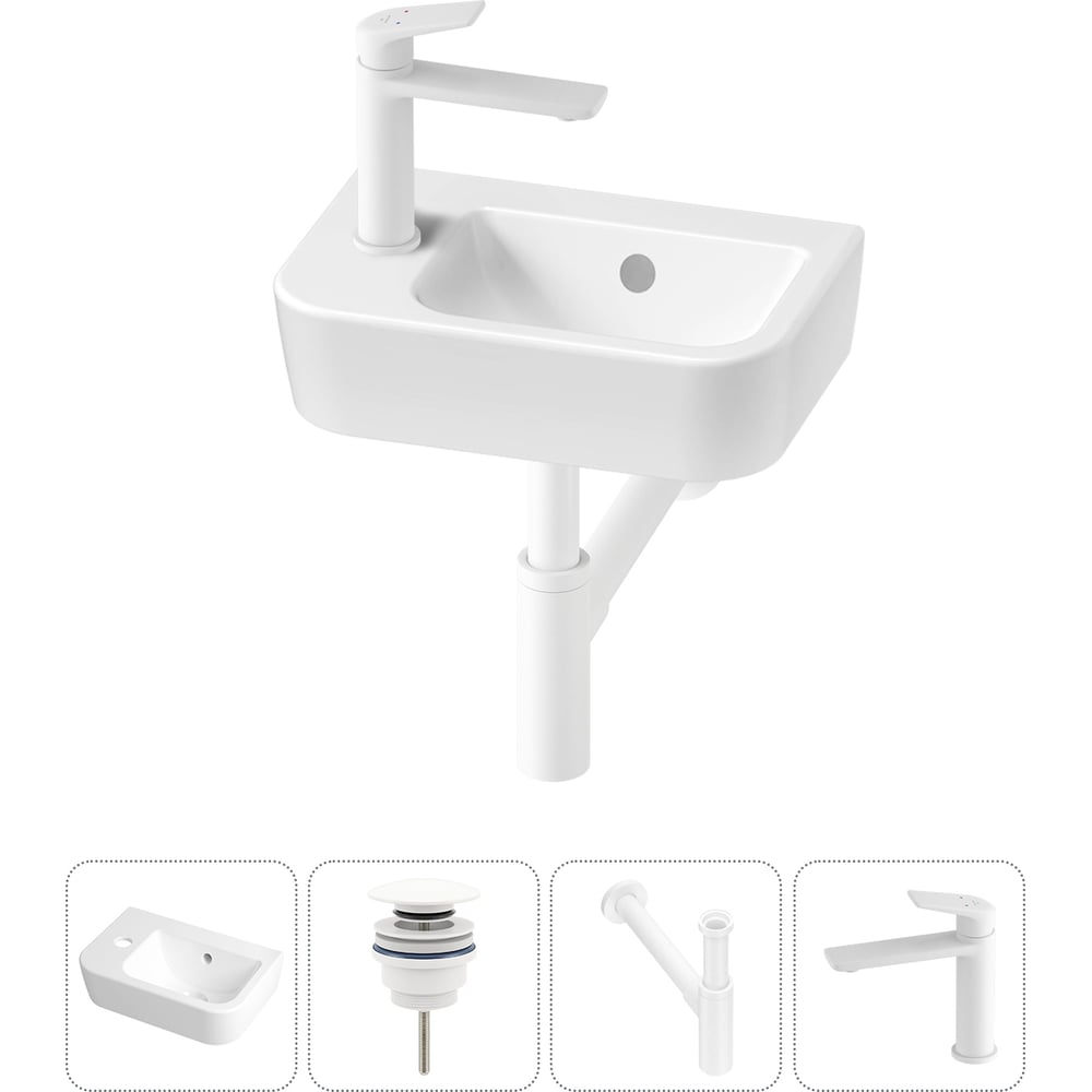 Изображение товара Мини-раковина Lavinia Boho One 370x245 мм с комплектом смесителя и сифоном