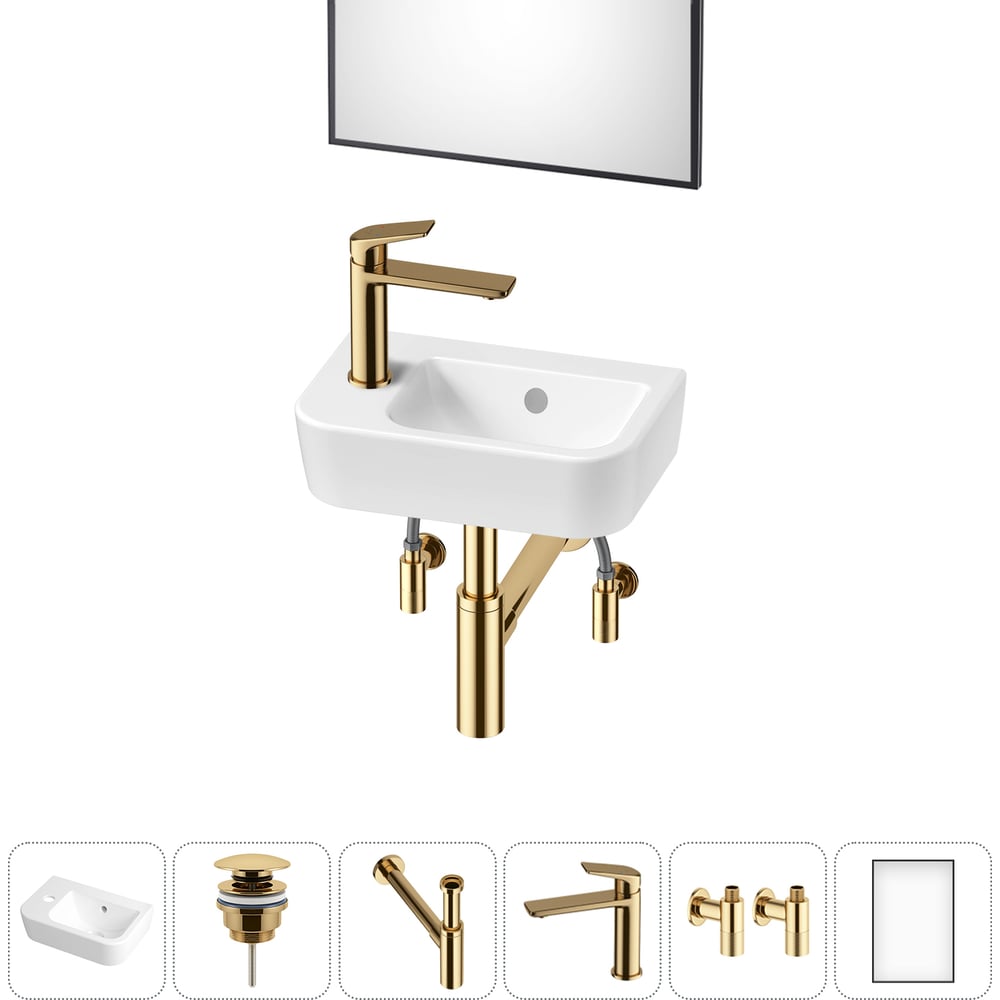 Изображение товара Мини-раковина Lavinia Boho One для ванной комнаты с зеркалом и комплектом