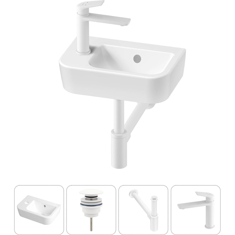 Изображение товара Мини-раковина Lavinia Boho One 4 в 1 с монтажом подвесной белая санфарфор