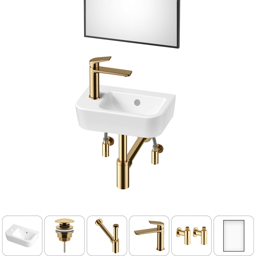 Изображение товара Мини-раковина Lavinia Boho One в наборе 6 в 1 для ванной комнаты