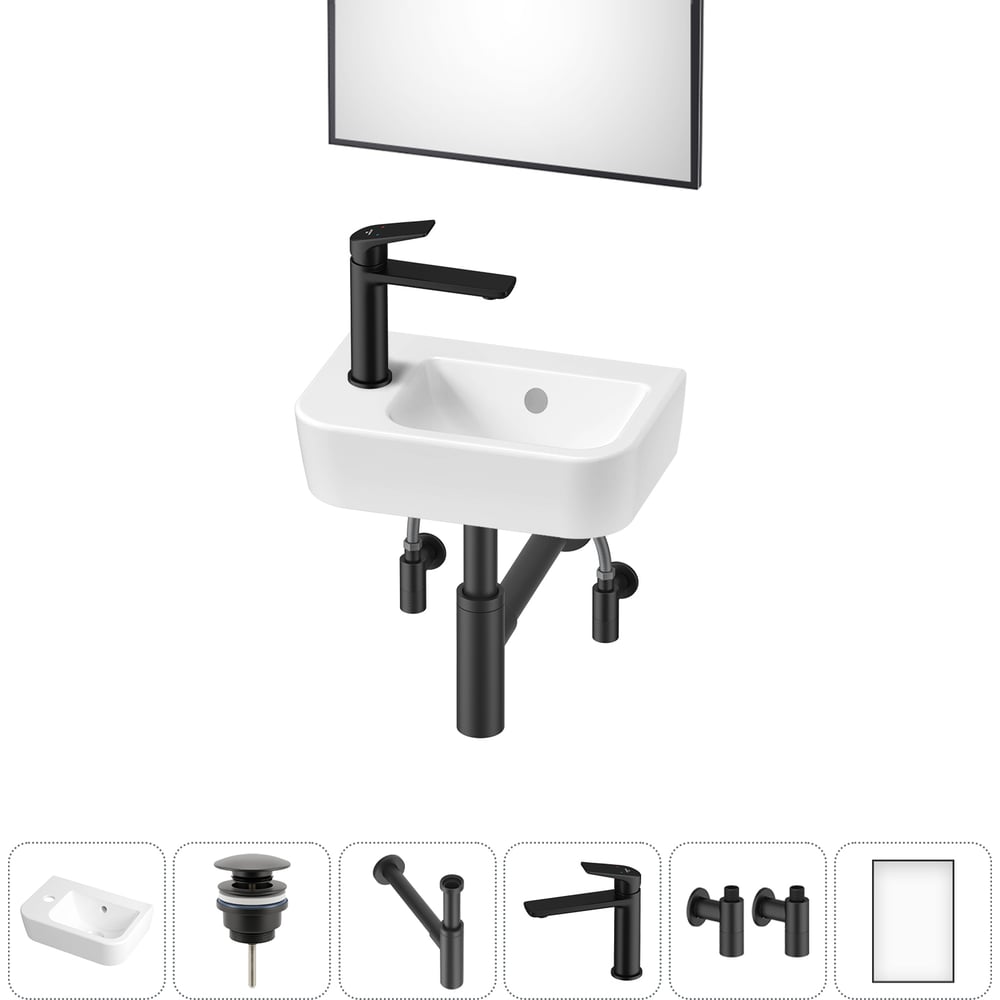 Изображение товара Мини-раковина Lavinia Boho One 6 в 1 современная белая санфарфор