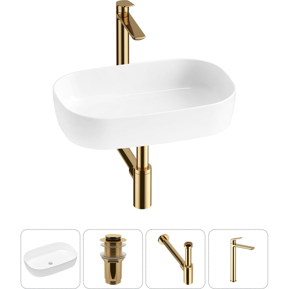 Изображение товара Накладная раковина для ванной Lavinia Boho 20217509R белая современная овальная