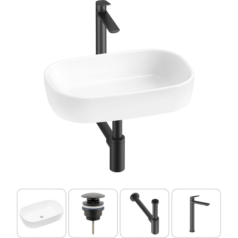 Изображение товара Накладная раковина для ванной Lavinia Boho 4 в 1 белый современный санфарфор