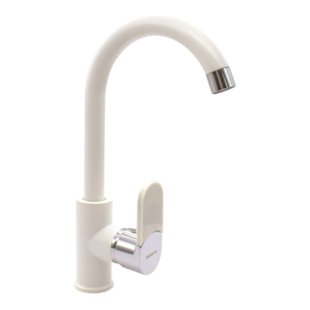 Изображение товара Смеситель для кухни Doron DC 2426W-N однорычажный белый высокий излив