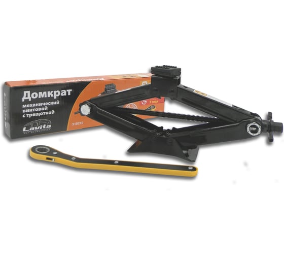 Изображение товара Домкрат механический LAVITA с резинкой 1,0 Т 95-350ММ С ТРЕЩОТКОЙ LA 210210