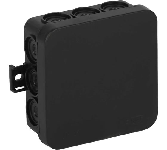 Изображение товара Коробка разветвительная Рувинил открытой проводки, 85x85x35 мм, черная, УХЛ1, Тусо 67093Ч