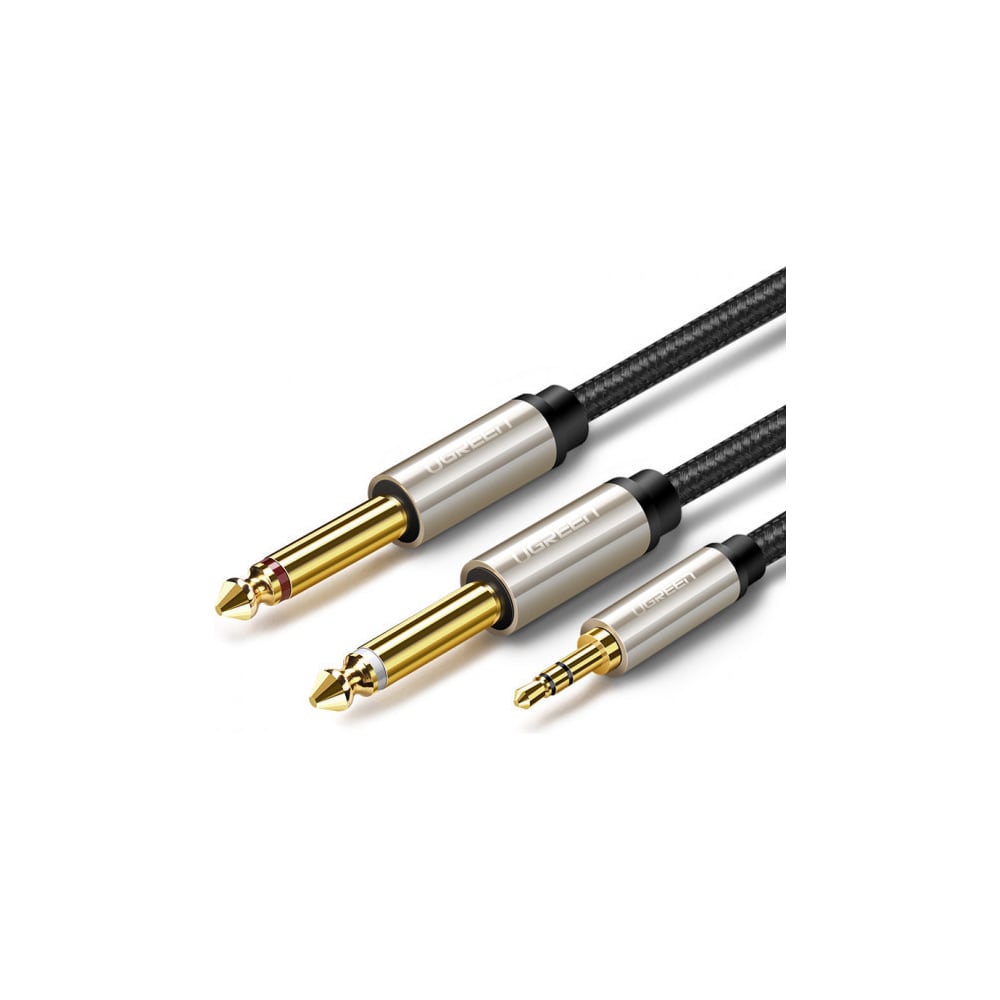 Изображение товара Кабель Ugreen AV126 3.5mm TRS to Dual 6.35mm TS 1м аудио кабель черный