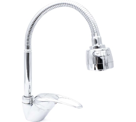 Изображение товара Смеситель для кухни Doron DС 2838-N, шаровый, хром, излив гибкий гофрированный, п/г 012020