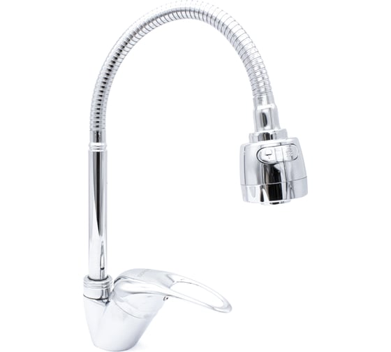 Изображение товара Смеситель для кухни Doron DС 2838-N, шаровый, хром, излив гибкий гофрированный, п/г 012020