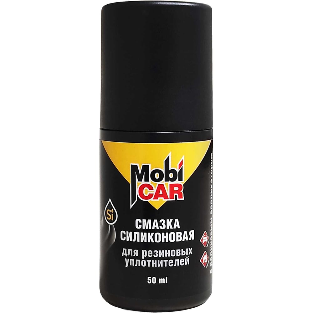 Изображение товара Смазка силиконовая для резиновых уплотнителей Mobicar с роликовым аппликатором, флакон 50 мл 0547-00 MC