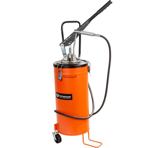 Изображение товара Ручной нагнетатель смазки Petropump 275атм, емкость 15 кг, с колесами, перносной,4-9 гр/ход PP210043
