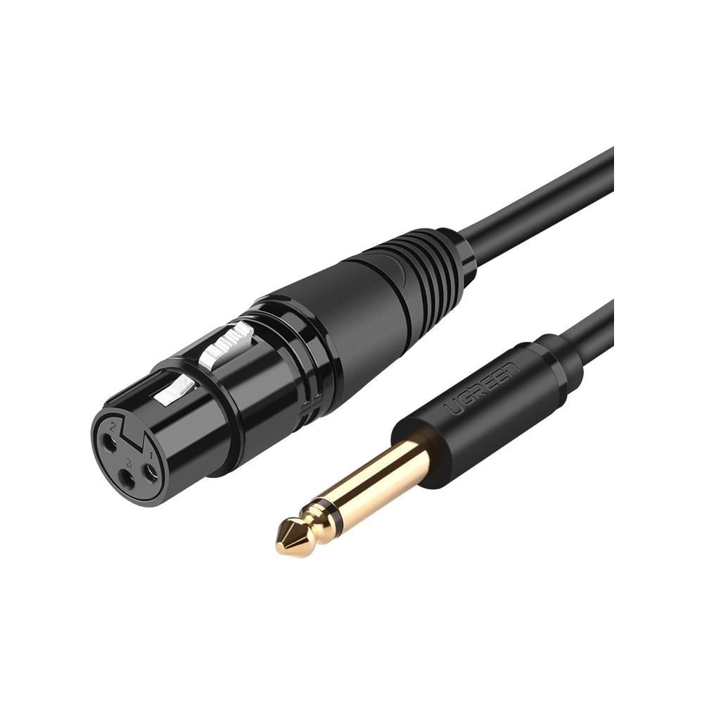 Кабель Ugreen AV131 6.35 Male To XLR Female Cable 2 м, черный 20719_