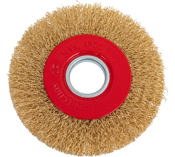 Изображение товара Щетка плоская для УШМ Hardcore 100x22,23 мм, латунированная волнистая проволока 222100