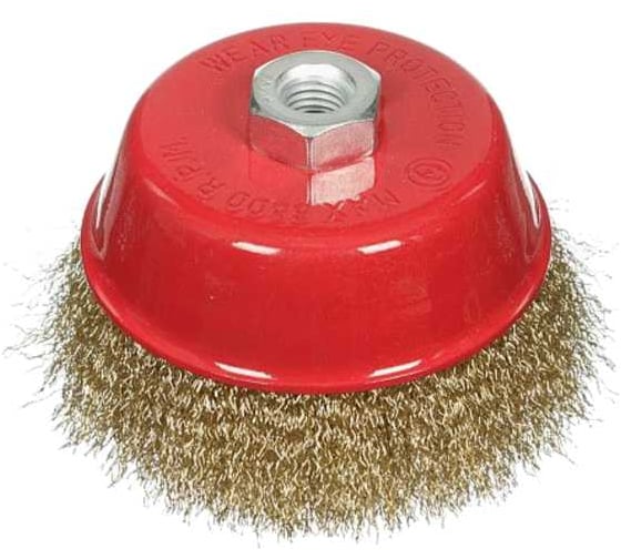 Изображение товара Щетка-чашка для УШМ Hardcore 65 мм, М14, латунированная волнистая проволока 202065