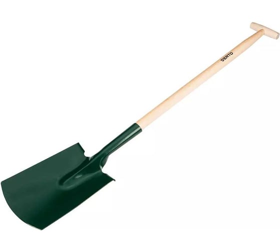 Изображение товара Прямая лопата VERTO деревянная ручка, рукоятка "Т", американская 15G026