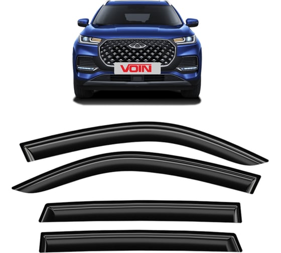 Изображение товара Дефлекторы окон VOIN для а/м Chery Tiggo 8 PRO/Chery Tiggo 8 PRO MAX 2021-н.в. /кроссовер/накладные/к-т 4 шт/ DEF01441