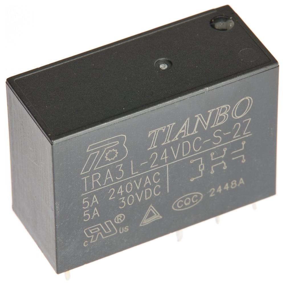 Изображение товара Электромагнитное реле Tianbo TRA3-L-24VDC-S-2Z 2CO 24-250 В 20 мс