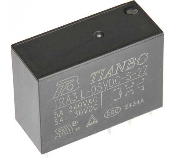 Изображение товара Реле электромагнитное Tianbo RELAY (25 шт/упак) TRA3-L-5VDC-S-2Z 76372