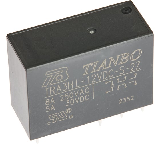 Изображение товара Реле электромагнитное Tianbo RELAY (25 шт/упак) TRA3H-L-12VDC-S-2Z 109256