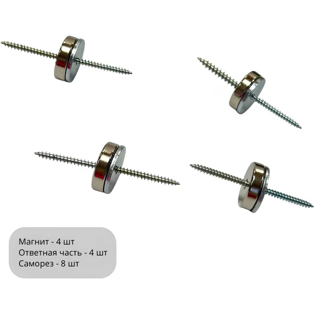Изображение товара Набор магнитов монтажный Проф-Магнит Набор монтаж D16мм - 4шт D16_4