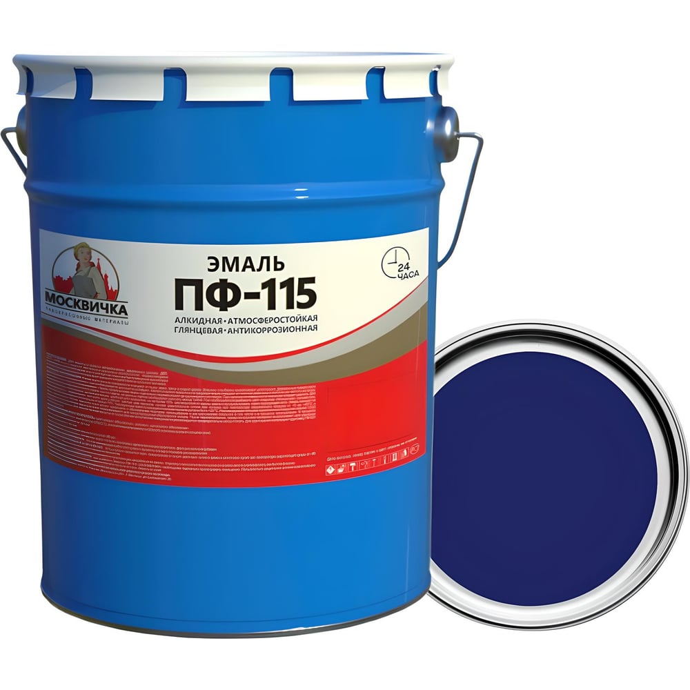 Изображение товара Эмаль ПФ-115 синяя 5 кг для внутренних и наружных работ