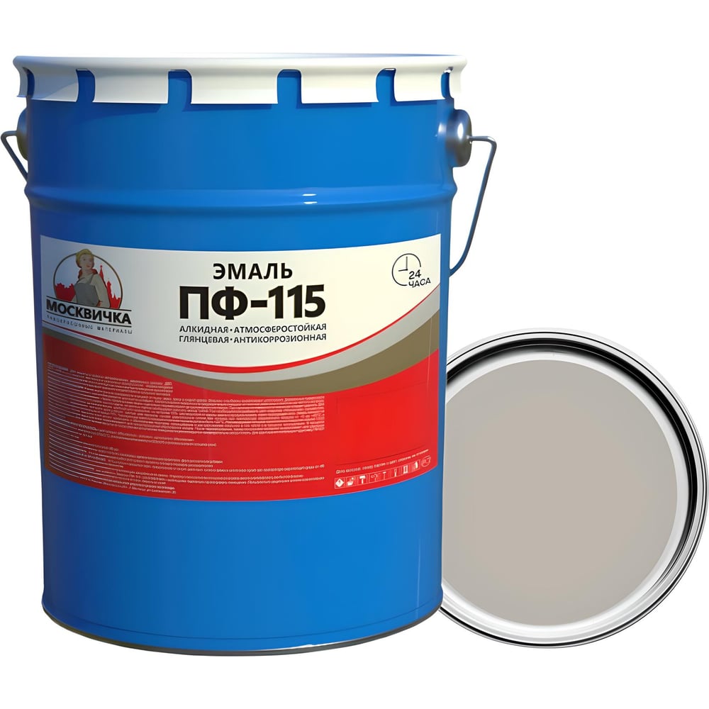 Изображение товара Эмаль Москвичка ПФ-115 светло-серая 3.5 л для внутренних и внешних работ
