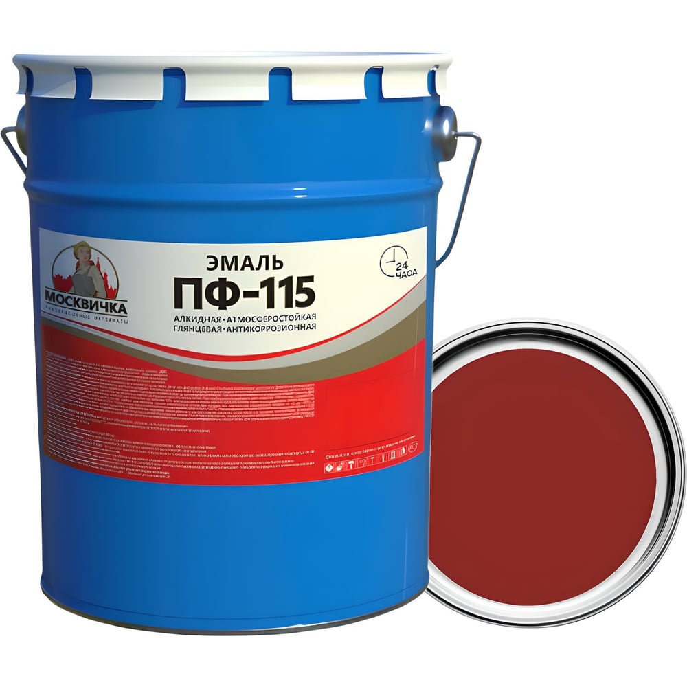 Изображение товара Эмаль Москвичка ПФ-115 красно-коричневая, 5 кг