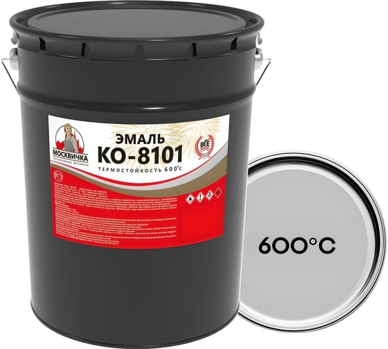 Изображение товара Эмаль Москвичка КО-8101 серебристо-серая, до 600С, 5 кг 4620105773690