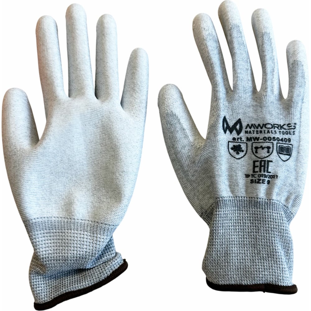 Изображение товара Перчатки сборщика MWORKS с PU покрытием размер 10