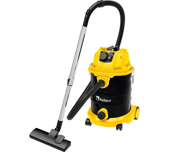 Изображение товара Пылесос строительный Kolner 25л, KVC 25L-FS, 18кПа, 1400Вт, 33л/с 8040400086