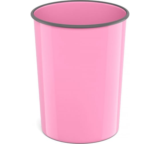 Изображение товара Корзина для бумаг ErichKrause литая пластиковая Pastel, 13.5л, розовый 58453