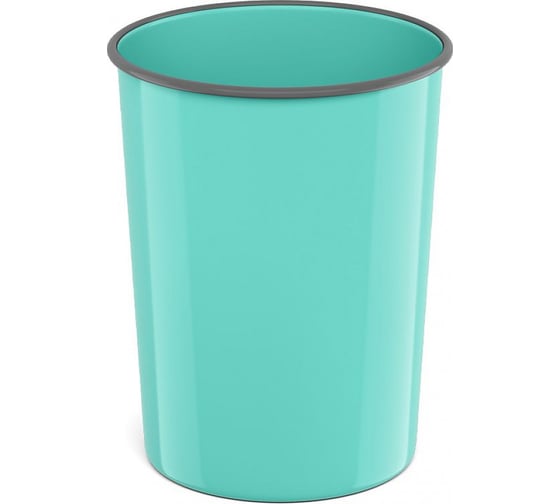Изображение товара Корзина для бумаг ErichKrause литая пластиковая Pastel, 13.5л, мятный 58457